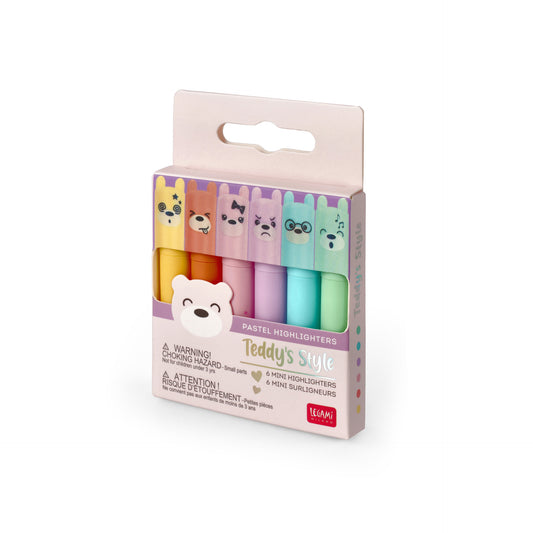Legami Teddy's Style Set di 6 Mini Evidenziatori Pastello - MH0004 - foto 2