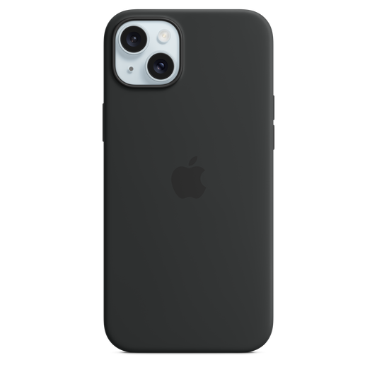 Cover Apple in silicone MagSafe per iPhone 15 Plus – Nero