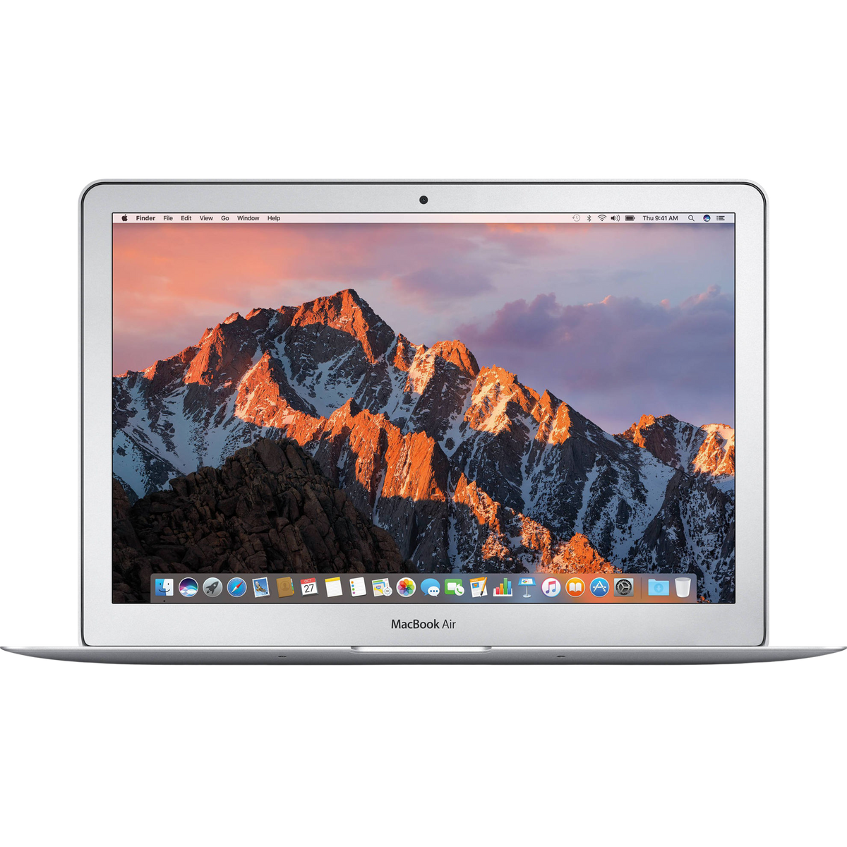 Apple MacBook Air (13″ 2017) ricondizionato – 8GB / 128GB SSD – Tastiera Americana (USA) — Argento — immagine illustrativa del modello. La tastiera segue la configurazione selezionata.