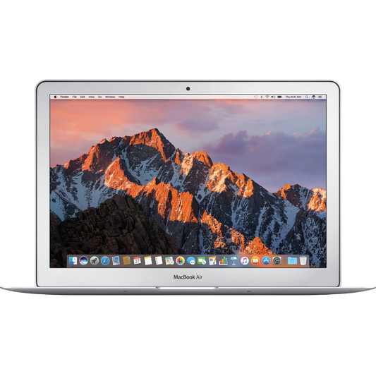 Apple MacBook Air (13″ 2017) ricondizionato – 8GB / 128GB SSD – Tastiera Americana (USA) — Argento — immagine illustrativa del modello. La tastiera segue la configurazione selezionata.