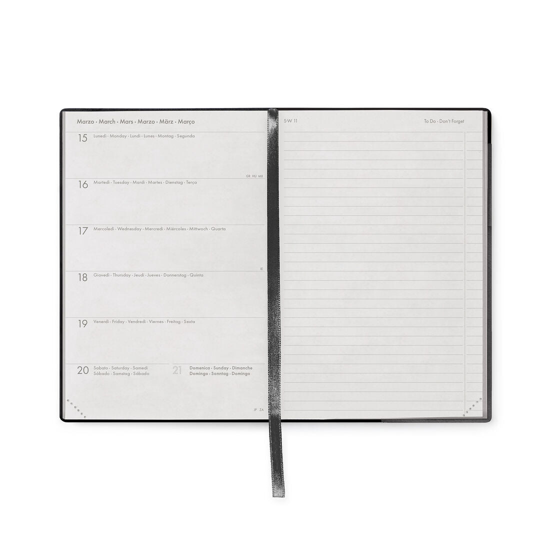 Legami Agenda Settimanale Medium 2027 Black Suit, foto originale 3
