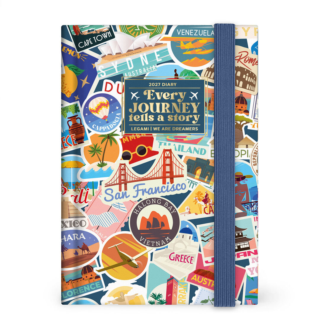 Legami Agenda Giornaliera Fotografica 12 Mesi 2027 Travel Stickers Small, foto 1