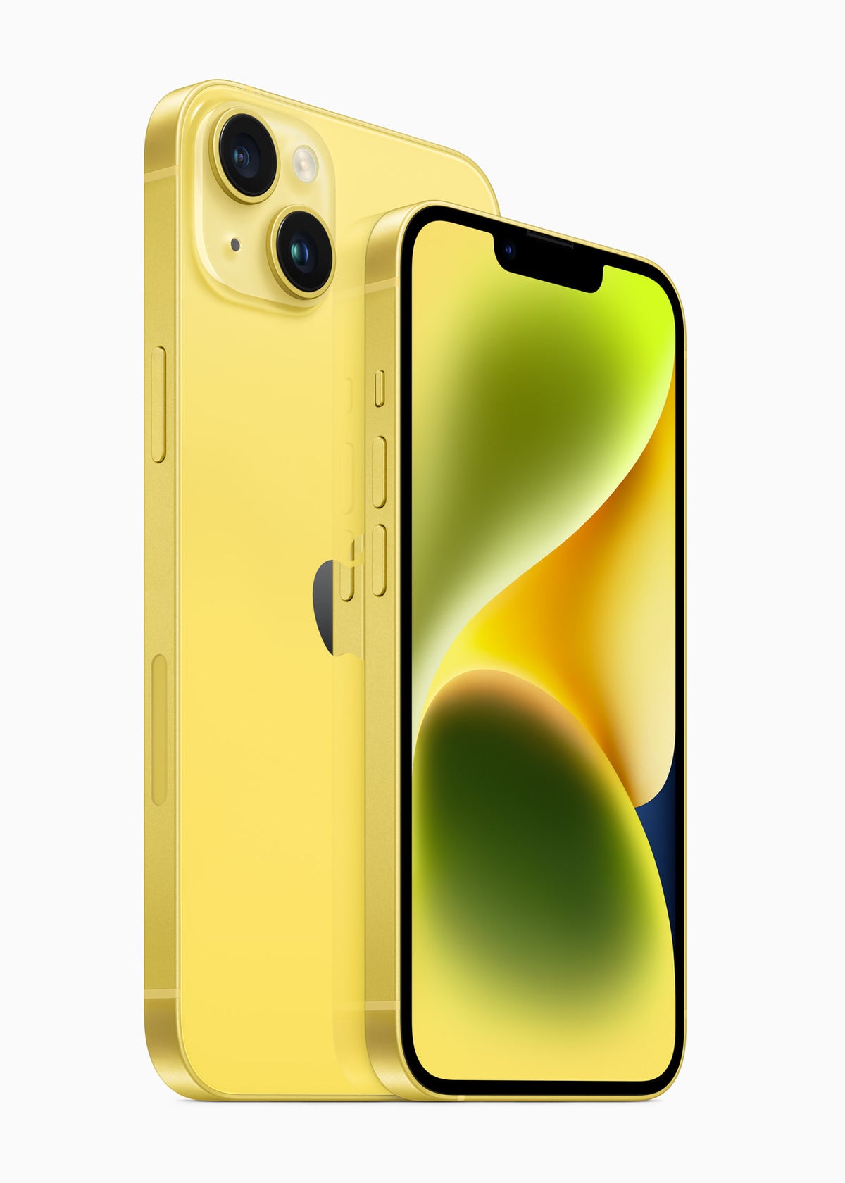iPhone 14 e iPhone 14 Plus gialli — foto ufficiale Apple illustrativa della finitura; questa scheda vende iPhone 14