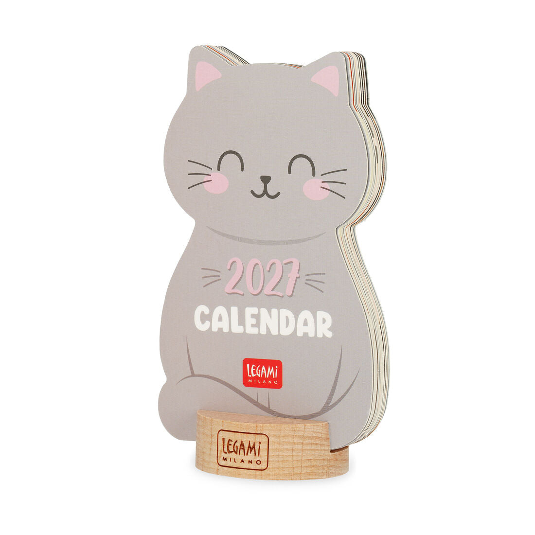 Legami Calendario Sagomato 2027 Cats con Base in Legno, fotografia 1