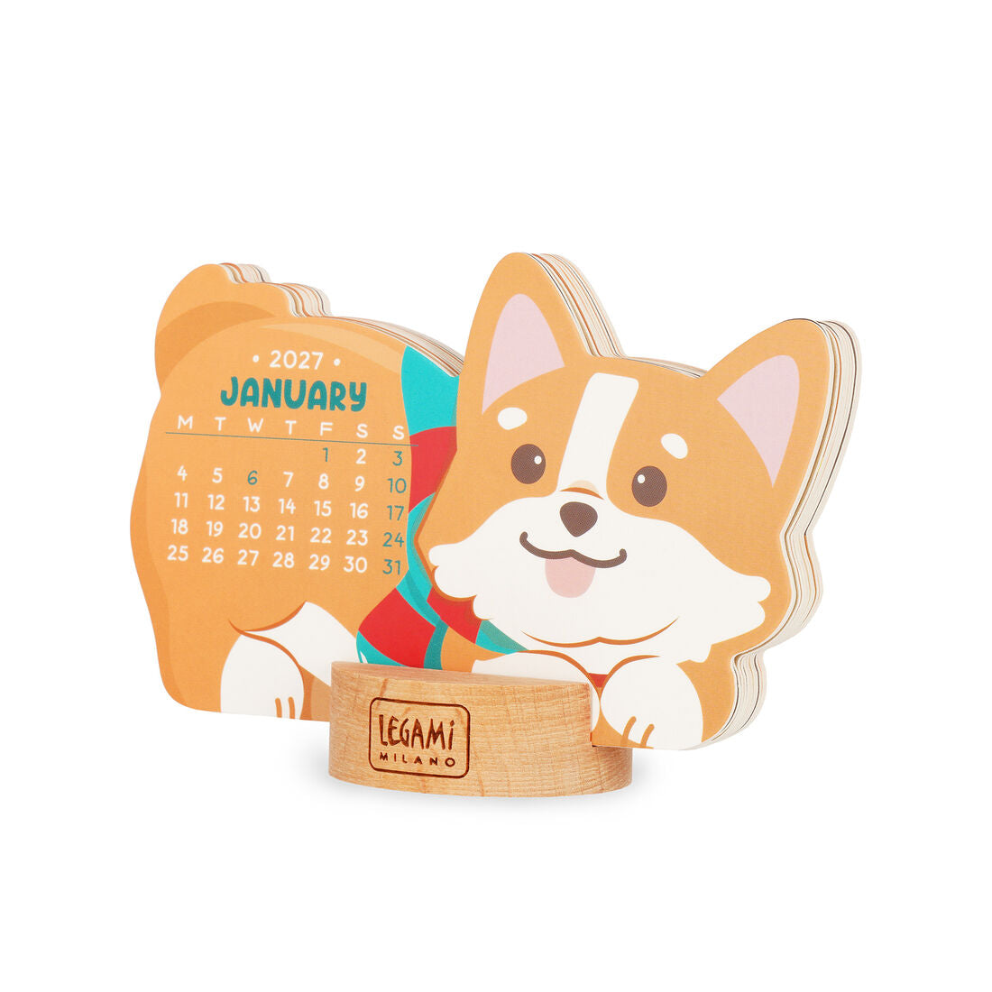 Legami Calendario Sagomato 2027 Dogs con Base in Legno, fotografia 2