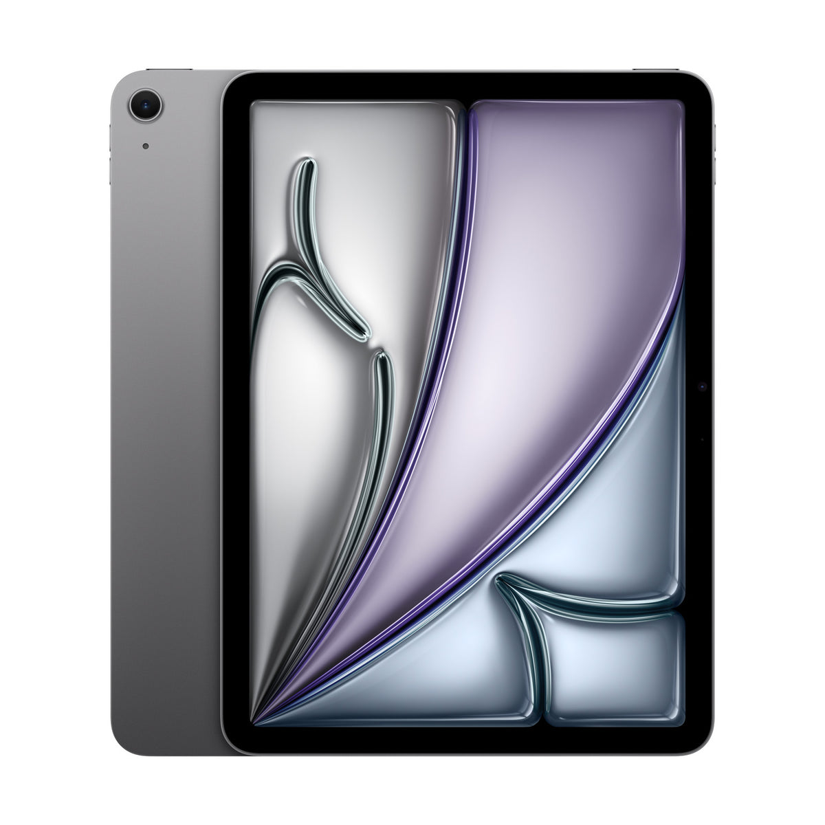 Apple iPad Air 11″ M3 2025 128GB WiFi Grigio ricondizionato, vista anteriore e posteriore