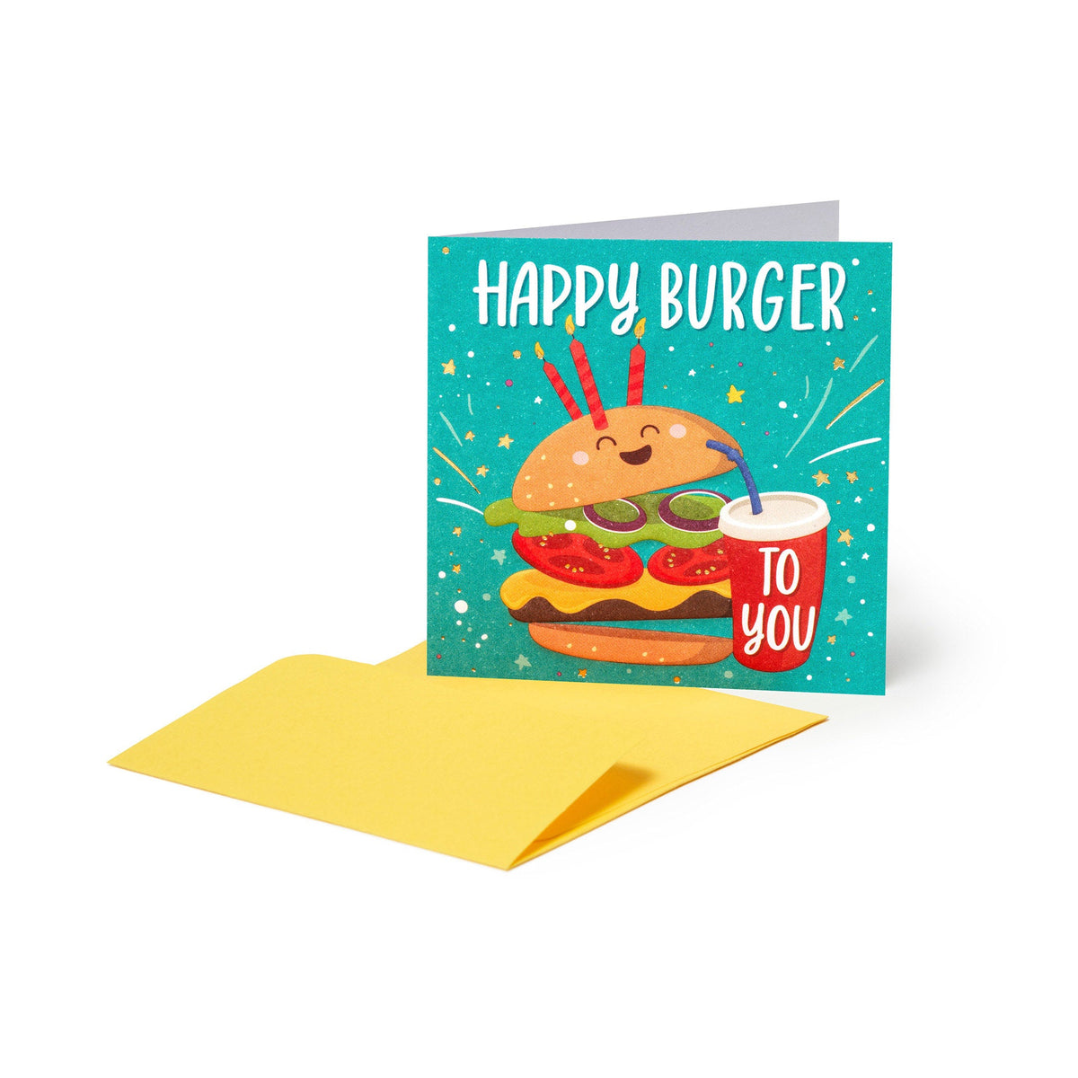 Mini biglietto d'auguri Legami Burger 7x7, foto ad alta risoluzione