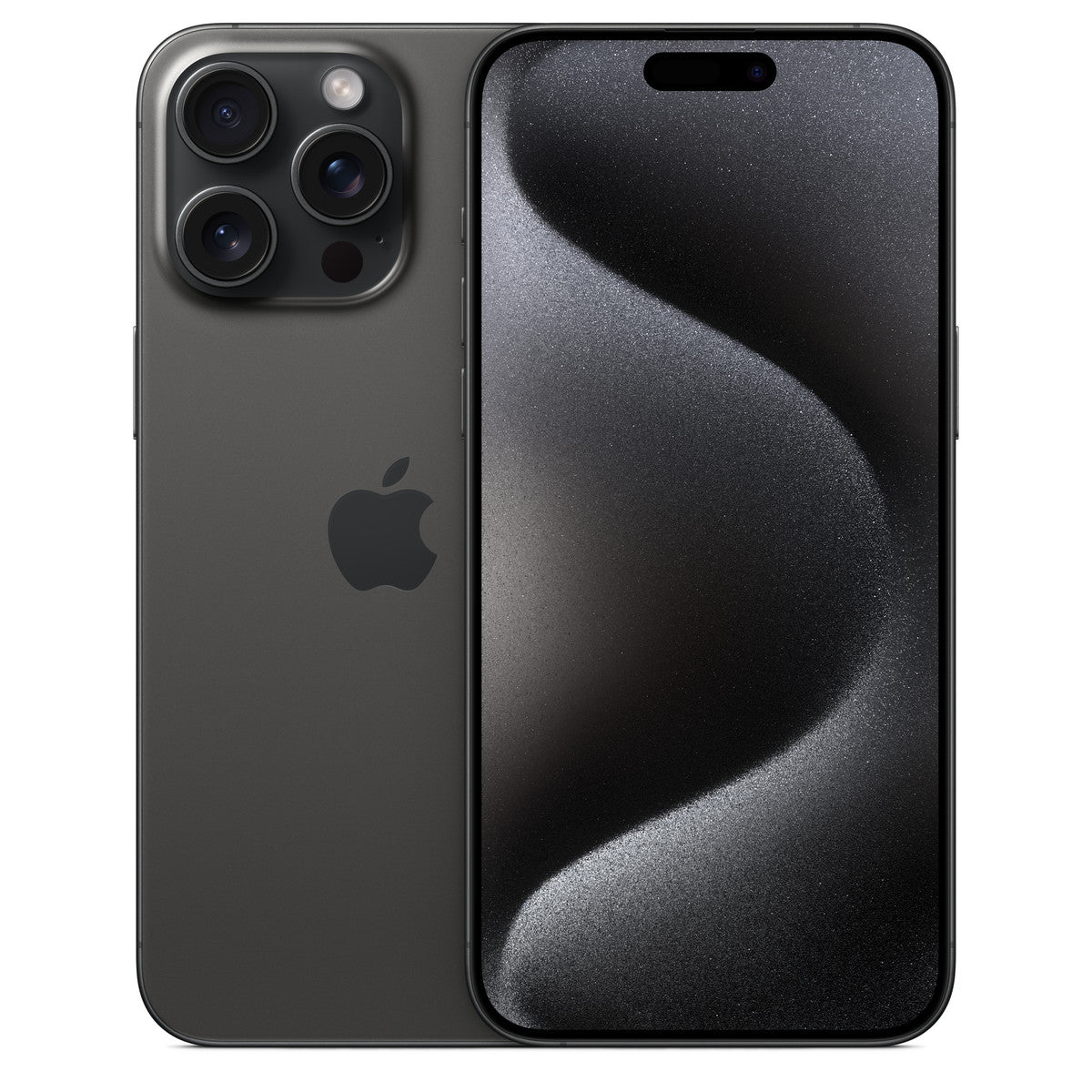 Apple iPhone 15 Pro Max Titanio Nero vista frontale e posteriore
