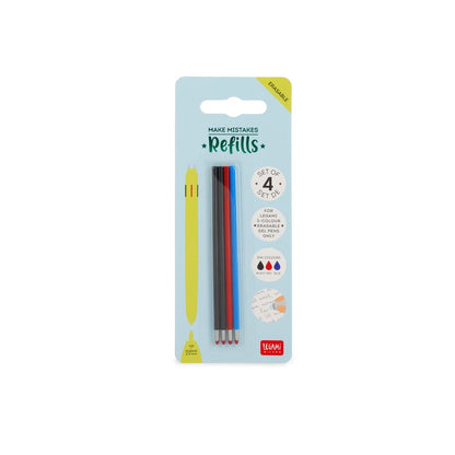 Legami Make Mistakes Set 4 Refill per Penna Cancellabile 3 Colori, fotografia 3