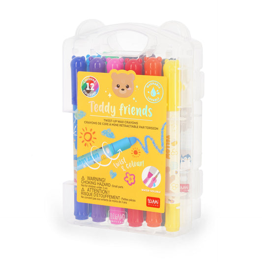 Legami Teddy Friends Set di 12 Pastelli a Cera Rotanti - CRA0001 - foto 1
