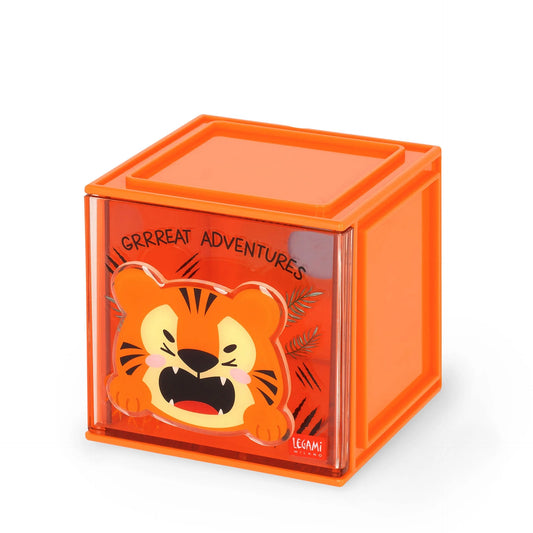 Legami Cutie Cube Box Componibile da Scrivania - Tiger