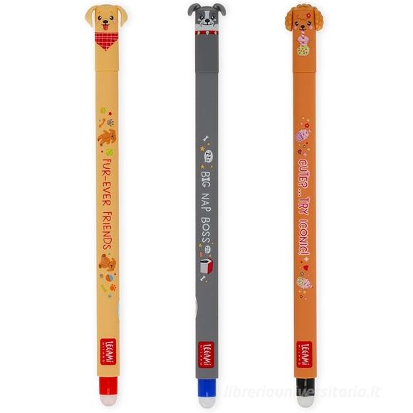 Legami Fur-ever Friends set di 3 penne cancellabili