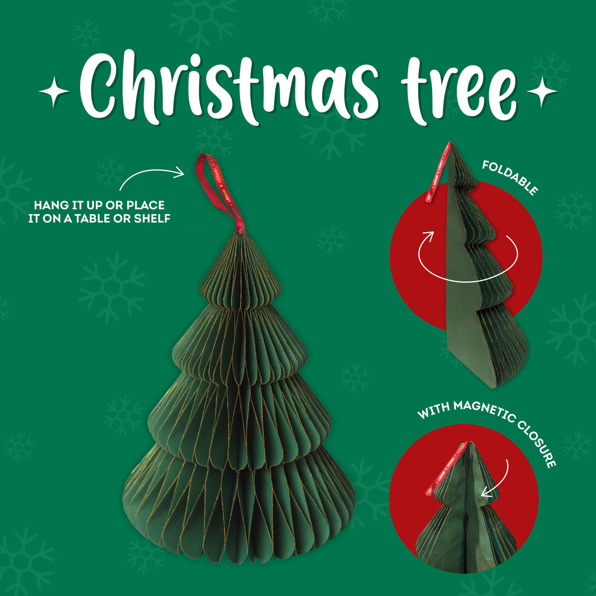 Legami Albero di Natale Pieghevole in Carta 28 cm, seconda foto ufficiale Legami