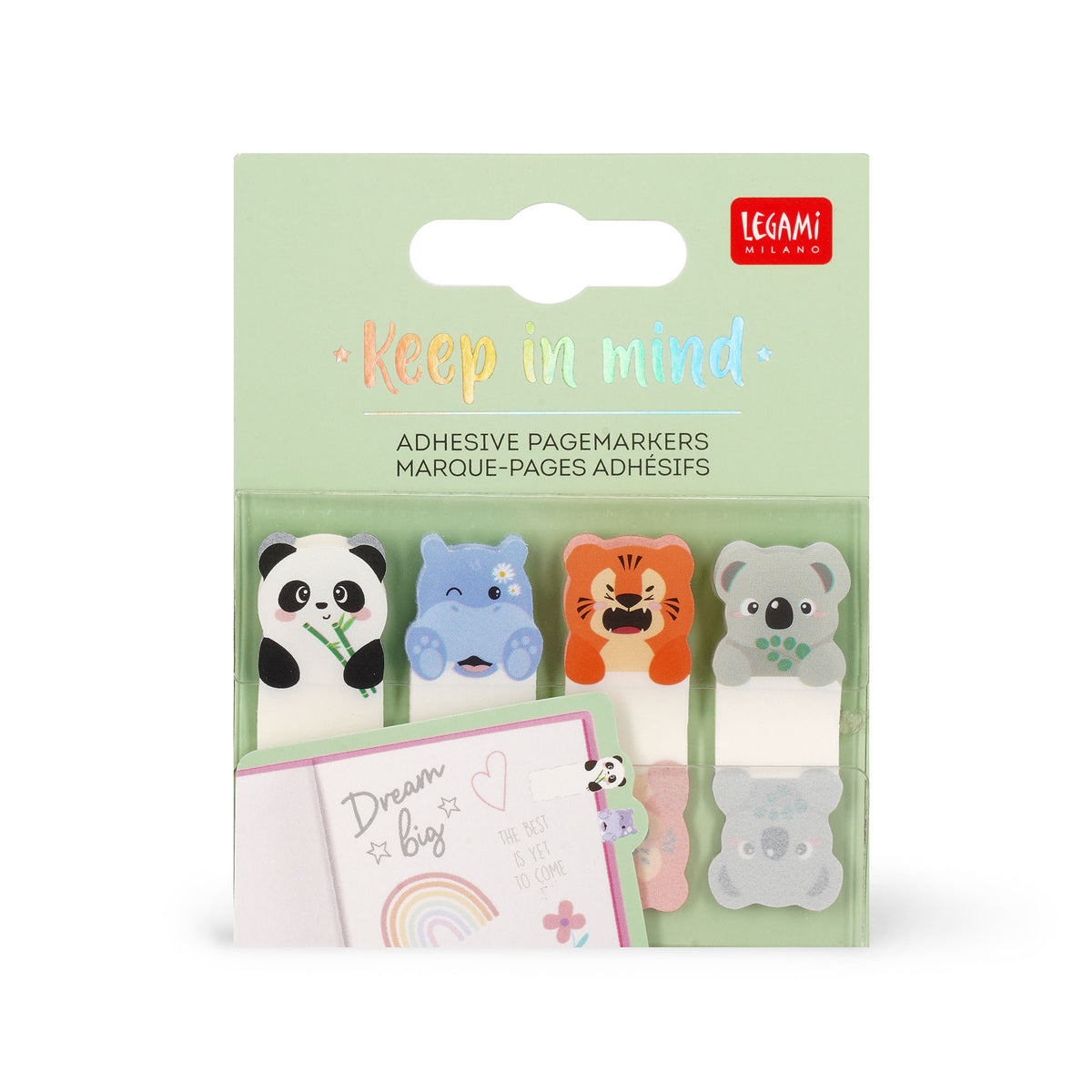 Legami Keep in Mind Segnapagina Adesivi Cute Animals 80 Pezzi, fotografia ufficiale Legami