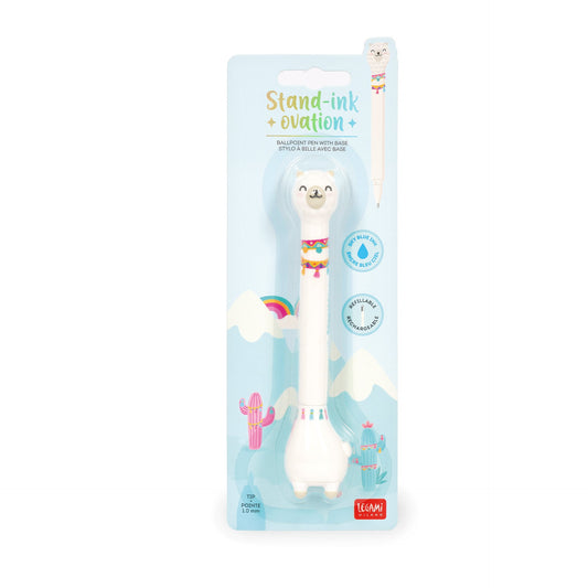 Legami Stand-Ink Ovation Penna a Sfera con Base - Llama