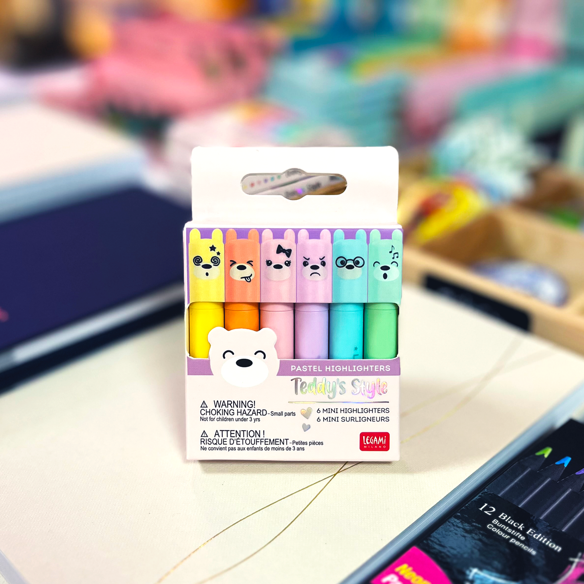 Legami Teddy's Style set di 6 mini evidenziatori pastello
