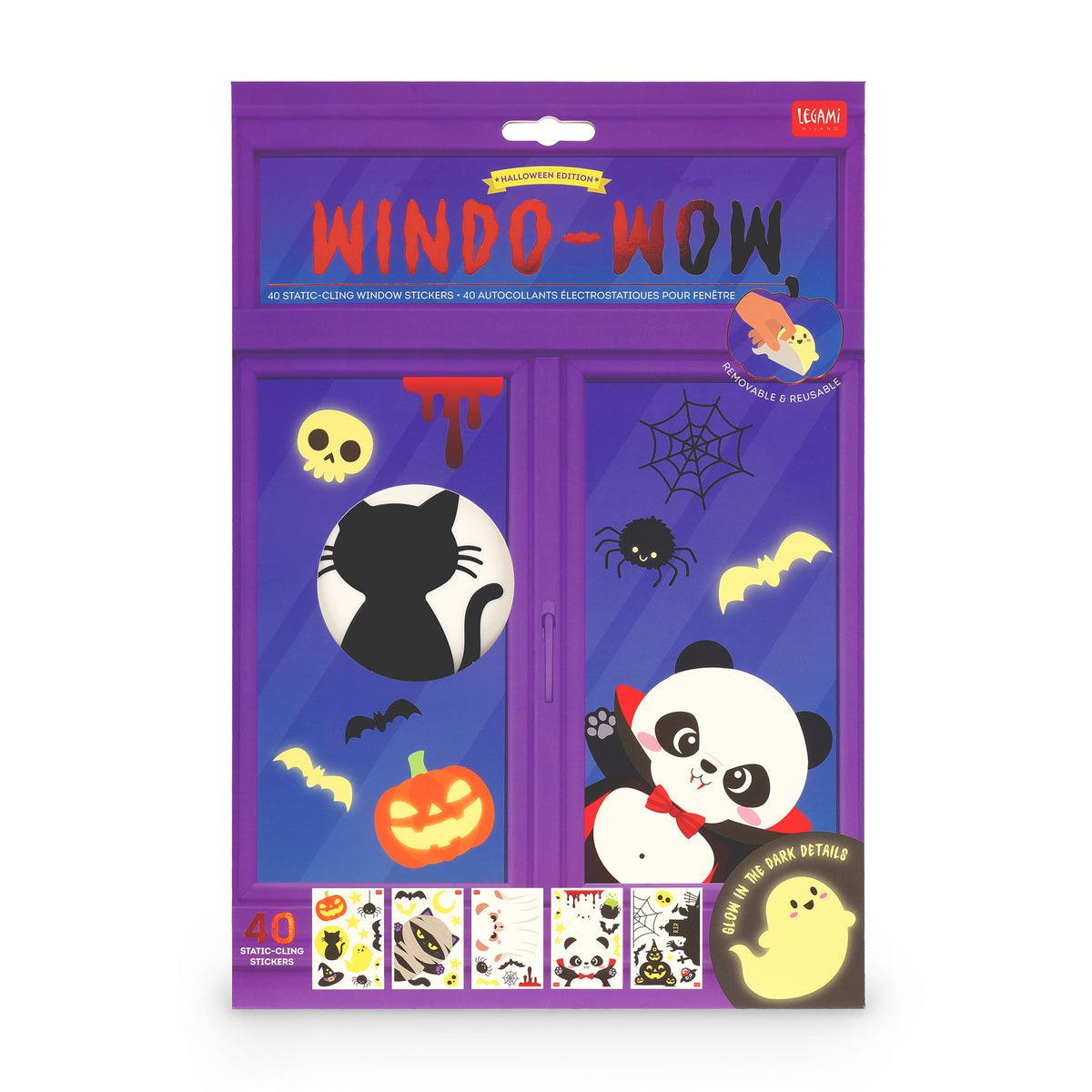 Legami Windo-Wow Halloween Set 40 Adesivi Elettrostatici per Finestre, fotografia Legami 1