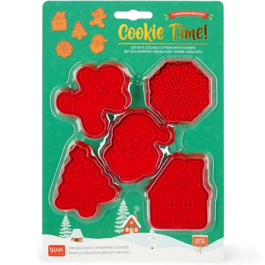 Legami Set 5 Formine Tagliabiscotti Cookie Time Christmas confezione